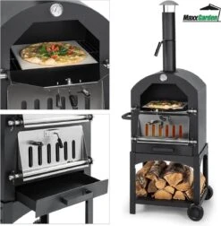 MaxxGarden Pizza Oven Buiten - Houtskool – Incl. Pizzasteen - 45x65x158cm -Merkloos Verkoopwinkel 1175x1200