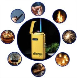 MELTAZO Elektrische Aansteker, Aansteker Gas, Electric Lighter, Gasaansteker Navulbaar, Elektronische Aansteker, Aansteker Plasma, Aansteker Vuurwerk, USB Aansteker Plasma, 2-in-1 Aansteker Voor Sigaretten Camping Kaarsen - 2023 Editie -Merkloos Verkoopwinkel 1176x1200 5