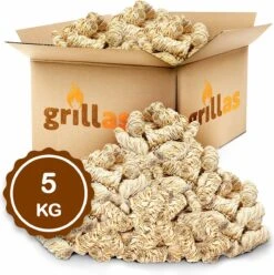 Aanmaakkrullen Voor BBQ Of Kachel | 5kg ECO FSC Gecertificeerd Aanmaakhout Barbecue - Biologisch En Duurzaam Aanmaakwokkels - Houtwol Wokkels - Barbeque Aansteker - Aanmaakblokjes - Accessoires - Ongeveer 400krullen -Merkloos Verkoopwinkel 1195x1200