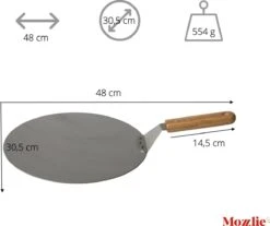 Pizzaschep 30 Cm Voor Oven Of BBQ - Rond - RVS - Met Houten Handvat -Merkloos Verkoopwinkel 1200x1007