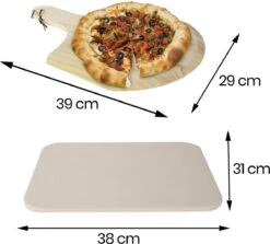 Buxibo 2in1 Pizzasteen - Voor BBQ & Oven - Inclusief Serveer Plank - Pizzabord/Pizzaplank - 30.5 X 38.1 X 1.4 Cm -Merkloos Verkoopwinkel 1200x1085