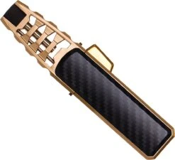 Merkloos Turbo Jetflame Aansteker - Gasbrander - Vuurwerk Torch - Crème Brûlée Brander - BBQ En Sigaren Aansteker - Windproof - Carbon Met Goudkleurige Metalen Behuizing -Merkloos Verkoopwinkel 1200x1094