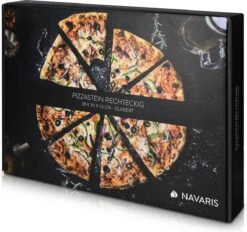 Navaris Pizzasteen XL Voor Oven En Barbecue - Rechthoekige Pizzaplaat 38 X 30 Cm - Inclusief Receptenboek - Keramisch Geglazuurd - Zwart -Merkloos Verkoopwinkel 1200x1125 2