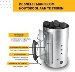 Kolen Starter GROOT - Brikettenstarter Met Veiligheidshandgreep - Snelstarter Voor Barbecue - BBQ Houtskool Starter -Merkloos Verkoopwinkel 1200x1146