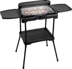 Princess 112250 Elektrische BBQ Met Zijplanken - BBQ - 40x25cm - Met En Zonder Statief Te Gebruiken - Met Zijplankjes - Ook Te Gebruiken Als Tafelgrill - 2200W -Merkloos Verkoopwinkel 1200x1163