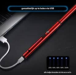 Oplaadbare Lange Dunne Elektrische Aansteker - Duurzame Plasma Aansteker - Inclusief Cadeauverpakking - BBQ – Kaarsen – Rood -Merkloos Verkoopwinkel 1200x1170 4