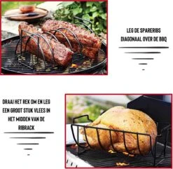 Rednas Sparerib Rek Bbq - Incl. Bakkwast - Bbq Rek - Bbq Accessoires - Rib Rack - Kiphouder - Bbq Gereedschap -Merkloos Verkoopwinkel 1200x1171 2