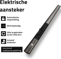 Oplaadbare Lange Elektrische Aansteker - Duurzame Plasma Aansteker – Luxe Aansteker - Inclusief Cadeauverpakking - BBQ – Kaarsen - Zwart -Merkloos Verkoopwinkel 1200x1177 8