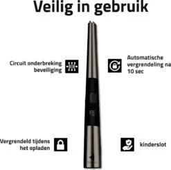 Oplaadbare Lange Elektrische Aansteker - Duurzame Plasma Aansteker – Luxe Aansteker - Inclusief Cadeauverpakking - BBQ – Kaarsen - Zwart -Merkloos Verkoopwinkel 1200x1188 1