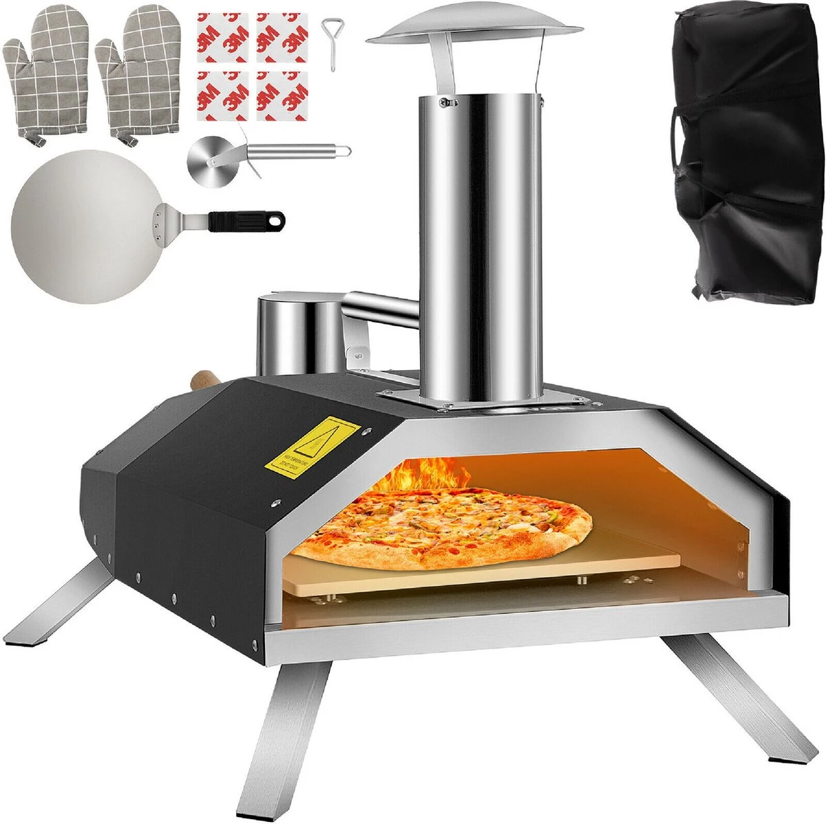 Vevor® Pizza Oven - Professionele Pizza Oven - Buitenkeuken - Pizza Gourmet - Barbecue - RVS - Tot 600°C - Met Draagtas 3 Vevor® Pizza Oven - Professionele Pizza Oven - Buitenkeuken - Pizza Gourmet - Barbecue - RVS - Tot 600°C - Met Draagtas