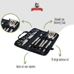 Krumble 18-delige Barbecue Set / Roestvrijstalen BBQ Set Van 18 / Inclusief Handige Opbergtas - RVS -Merkloos Verkoopwinkel 1200x1200 181