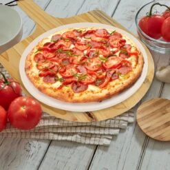 MaxxHome Pizzasteen - BBQ Steen - Maximum Te Verhitten Tot 600 Graden - ⌀33 - Incl. Houten Schep -Merkloos Verkoopwinkel 1200x1200 199