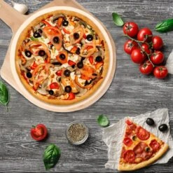 MaxxHome Pizzasteen - BBQ Steen - Maximum Te Verhitten Tot 600 Graden - ⌀33 - Incl. Houten Schep -Merkloos Verkoopwinkel 1200x1200 200