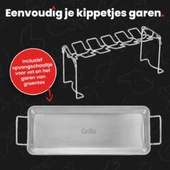 GrillX Kippenvleugelhouder - Kiphouder Voor BBQ & Oven - RVS - BBQ Accesoires -Merkloos Verkoopwinkel 1200x1200 204