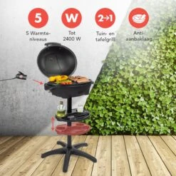 KitchenBrothers Elektrische BBQ - Met Grillplaat - Anti-aanbaklaag - Incl. Plank/Houders - Grilloppervlak 46,5x33,8cm - Tot 300°C - 2400W - Zwart -Merkloos Verkoopwinkel 1200x1200 21