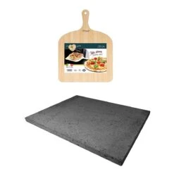 ETNA Pizza Set - Grote Pizzasteen & GRATIS Pizzaschep - 30 Cm X 38 Cm - Echt Italiaanse Pizzasteen - Broodbaksteen - BBQ Pizzasteen - Gemaakt Van Lavasteen Uit De Etna - Non-stick - Eppicotispai -Merkloos Verkoopwinkel 1200x1200 216