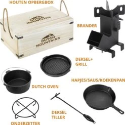 Dutch Mountains Gietijzeren Pannenset 7-delig - Dutch Oven – Braadpan - Grillpan - Hapjespan - Kookset In Houten Transportkist - Deksellifter - Brander 16 Dutch Mountains Gietijzeren Pannenset 7-delig - Dutch Oven – Braadpan - Grillpan - Hapjespan - Kookset In Houten Transportkist - Deksellifter - Brander -Merkloos Verkoopwinkel 1200x1200 222