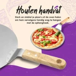 Nowad Pizzaschep RVS Rond Voor BBQ En Oven - 30,5 Cm - Pizzaspatel - Taartschep - Houten Handvat - Ophangbaar - Rond - Vaatwasbestendig - Keukenaccessoires -Merkloos Verkoopwinkel 1200x1200 247