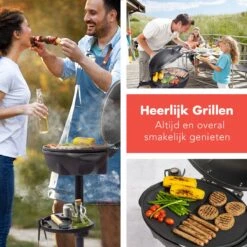 KitchenBrothers Elektrische BBQ - Met Grillplaat - Anti-aanbaklaag - Incl. Plank/Houders - Grilloppervlak 46,5x33,8cm - Tot 300°C - 2400W - Zwart -Merkloos Verkoopwinkel 1200x1200 26
