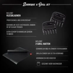 Mountain Jack® 40-Delige Luxe BBQ Grill Accessoires Set In Roestvrij Staal – Barbecue Gereedschap – Tangenset, Vlees Thermometer, Vleestang, Borstel, Spiezen, Vleesmes, Vleesvork -Merkloos Verkoopwinkel 1200x1200 276
