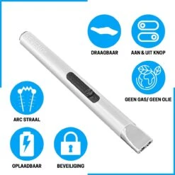 Aansteker Elektrisch - Plasma Aansteker - Aansteker Voor Kaarsen - Oplaadbaar Met USB Kabel - Windproof - SEVEND® -Merkloos Verkoopwinkel 1200x1200 287