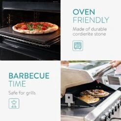 Navaris Pizzasteen XL Voor Oven En Barbecue - Rechthoekige Pizzaplaat 38 X 30 Cm - Inclusief Receptenboek - Keramisch Geglazuurd - Zwart -Merkloos Verkoopwinkel 1200x1200 296