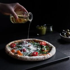 Navaris Pizzasteen XL Voor Oven En Barbecue - Rechthoekige Pizzaplaat 38 X 30 Cm - Inclusief Receptenboek - Keramisch Geglazuurd - Zwart -Merkloos Verkoopwinkel 1200x1200 298