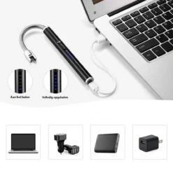 Oplaadbare Lange Elektrische Aansteker Buigbaar - Buigbare Aansteker - Duurzame Plasma Aansteker - Inclusief Cadeauverpakking - BBQ - Kaarsen - Zwart -Merkloos Verkoopwinkel 1200x1200 380