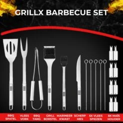 GrillX Barbecue Gereedschap Set - 19-delig - Inclusief Luxe Draagtas - BBQ Accesoires - Gereedschapset -Merkloos Verkoopwinkel 1200x1200 550