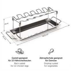 Blumtal BBQ Rek - Robuuste Roestvrijstalen Kippenpoot Rek - Voor 12 Poten - Kippengrillstandaard - Vaatwasmachinebestendig -Merkloos Verkoopwinkel 1200x1200 558