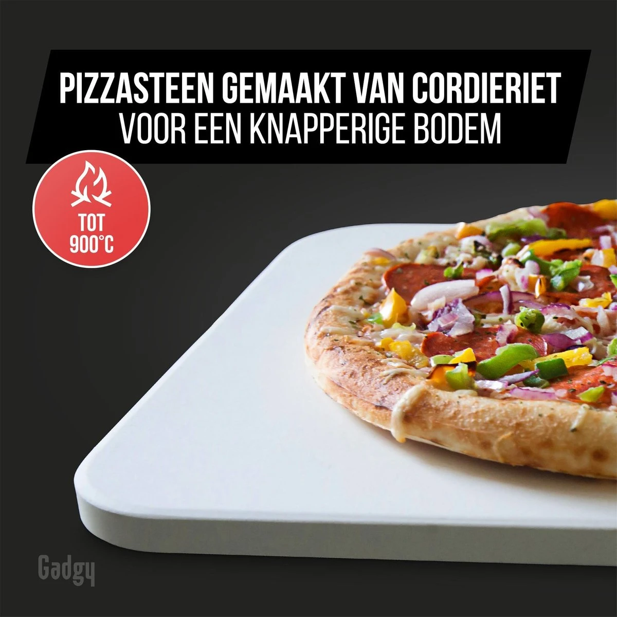 Gadgy Pizzasteen Met Pizzaschep – Cordieriet Voor Knapperige Pizzabodem – Pizzasteen Voor BBQ, Oven Of Kamado - Pizzaspatel - Pizza Set 5 Gadgy Pizzasteen Met Pizzaschep – Cordieriet Voor Knapperige Pizzabodem – Pizzasteen Voor BBQ, Oven Of Kamado - Pizzaspatel - Pizza Set - Afbeelding 3