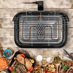 Princess 112252 Hybride Barbecue – Elektrische BBQ - Tafelmodel - 2000W - 44x 29cm - Gebruik Elektrisch Of Met Kolen -Merkloos Verkoopwinkel 1200x1200 7