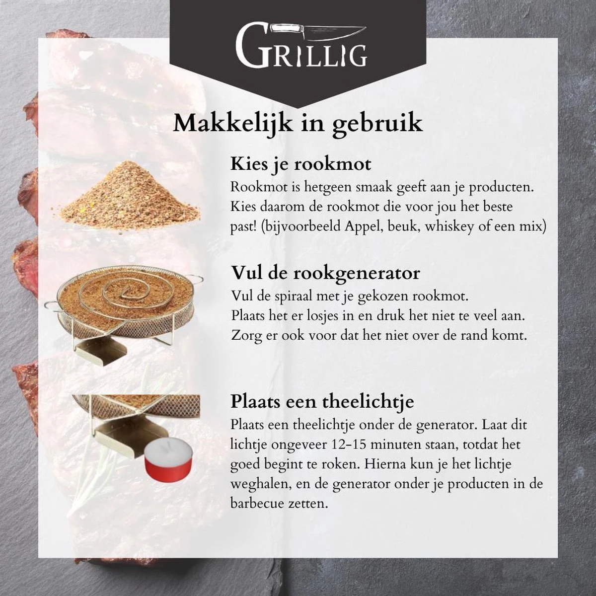 Grillig - Koud Rookgenerator - Cold Smoke Generator - Voor Het Koud Roken Van Vlees - Vis - Kaas - Noten 3 Grillig - Koud Rookgenerator - Cold Smoke Generator - Voor Het Koud Roken Van Vlees - Vis - Kaas - Noten - Afbeelding 2