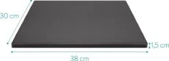 Navaris Pizzasteen XL Voor Oven En Barbecue - Rechthoekige Pizzaplaat 38 X 30 Cm - Inclusief Receptenboek - Keramisch Geglazuurd - Zwart -Merkloos Verkoopwinkel 1200x439