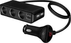 WiseGoods - Premium Auto Sigarettenaansteker Splitter - 4 Poorten USB - Autolader USB - Autolader Splitter - 12V Splitter