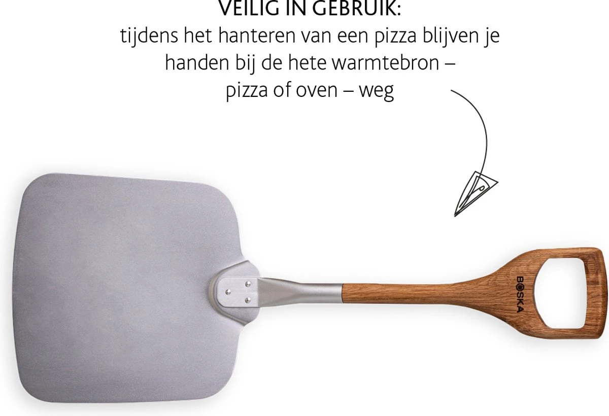 Boska Pizzaschep Barbecue - Kort Handvat - Stabiel - Aluminium - Eikenhout - BBQ Accessoires 7 Boska Pizzaschep Barbecue - Kort Handvat - Stabiel - Aluminium - Eikenhout - BBQ Accessoires - Afbeelding 5