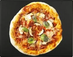 Navaris Pizzasteen XL Voor Oven En Barbecue - Rechthoekige Pizzaplaat 38 X 30 Cm - Inclusief Receptenboek - Keramisch Geglazuurd - Zwart -Merkloos Verkoopwinkel 1200x942 1