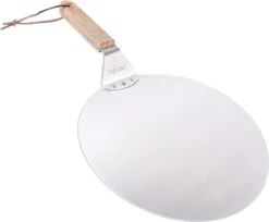 Nowad Pizzaschep RVS Rond Voor BBQ En Oven - 30,5 Cm - Pizzaspatel - Taartschep - Houten Handvat - Ophangbaar - Rond - Vaatwasbestendig - Keukenaccessoires -Merkloos Verkoopwinkel 1200x992