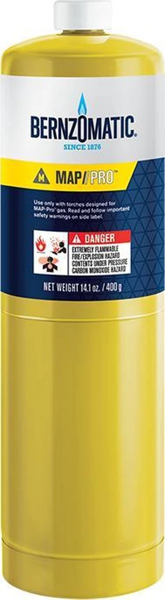 Bernzomatic MAP-Pro Wegwerp Gaspatroon Cilinder - MG9 "CGA600 US" Aansluiting (alternatief) 3 Bernzomatic MAP-Pro Wegwerp Gaspatroon Cilinder - MG9 "CGA600 US" Aansluiting (alternatief)