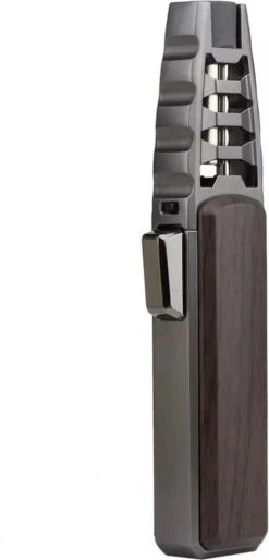 Merkloos Turbo Jetflame Aansteker - Gasbrander - Vuurwerk Torch - Crème Brûlée Brander - BBQ En Sigaren Aansteker - Windproof - Walnoothout Met Grijze Metalen Behuizing -Merkloos Verkoopwinkel 577x1200