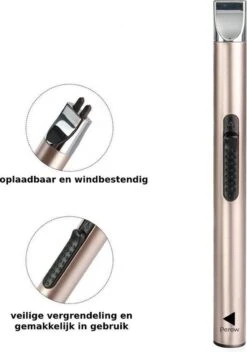 Oplaadbare Lange Elektrische Aansteker - Duurzame Plasma Aansteker - Inclusief Cadeauverpakking - BBQ - Kaarsen - Rose -Merkloos Verkoopwinkel 842x1200