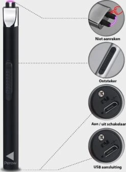Oplaadbare Lange Elektrische Aansteker - Duurzame Plasma Aansteker - Inclusief Cadeauverpakking - BBQ - Kaarsen - Zwart -Merkloos Verkoopwinkel 879x1200