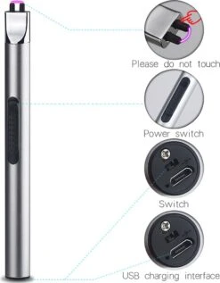 Staza - Oplaadbare Lange Elektrische Aansteker - Duurzame Plasma Aansteker - Inclusief Cadeauverpakking - BBQ - Kaarsen - Zwart -Merkloos Verkoopwinkel 936x1200