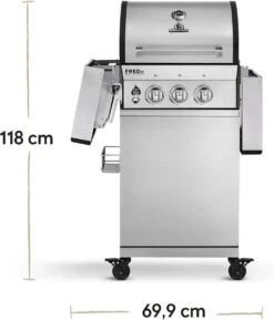 Burnhard Gas BBQ FRED JR. Deluxe - 2 Branders - Incl. Keramische Infraroodbrander & Afdekhoes - Deluxe -Merkloos Verkoopwinkel 1027x1200 1