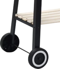 Verrijdbare Barbecue – Houtskool/Briketten - Verstelbare Grillplaat – Houten Tafel – Winscherm – Gewicht 5.9kg -Merkloos Verkoopwinkel 1049x1200