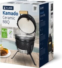 BluMill Kamado BBQ Egg - Kamado 13 Inch - Incl. Vlees Thermometer - Houtskoolbarbecues - Zwart - Ø 27cm -Merkloos Verkoopwinkel 1090x1200