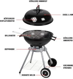 BBQ Collection Houtskoolbarbecue - Kogelbarbecue 45 X 60 Centimeter - Ronde Barbecue - Barbecue Op Wielen - Zwart - Metaal -Merkloos Verkoopwinkel 1098x1200