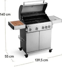 Burnhard Gas BBQ Big FRED Deluxe - 4 Branders - Incl. Keramische Infraroodbrander & Afdekhoes - Deluxe 24 Burnhard Gas BBQ Big FRED Deluxe - 4 Branders - Incl. Keramische Infraroodbrander & Afdekhoes - Deluxe -Merkloos Verkoopwinkel 1113x1200