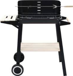Verrijdbare Barbecue – Houtskool/Briketten - Verstelbare Grillplaat – Houten Tafel – Winscherm – Gewicht 5.9kg -Merkloos Verkoopwinkel 1161x1200
