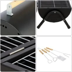 MaxxGarden BBQ - Houtskool Barbecue - Smoker Barbecue - Grilloppervlak (LxB) 38 X 52 Cm - Met Dubbel Grill Vlak - Zwart -Merkloos Verkoopwinkel 1196x1200
